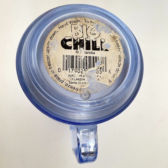 Big Chill Fly Fishing Lures Double Wall Handled Blue Freezer Beer Mug 16oz - Picture 9 of 11